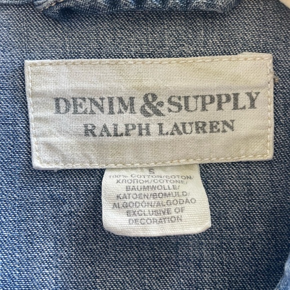 Ralph Lauren Denim & Supply Blue Denim Shirt with Pearl Snaps - Picture 4 of 8